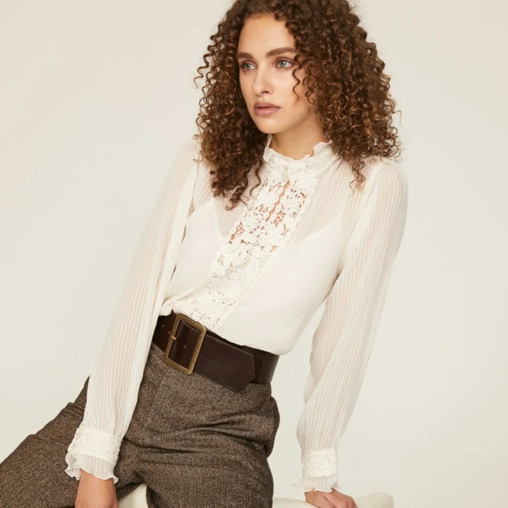 Polo Ralph Lauren White Chiffon Top size 4